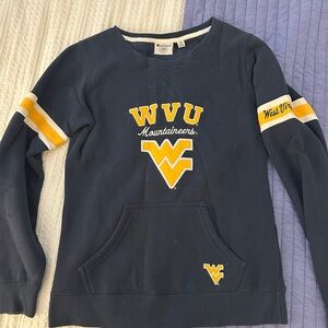 WVU Mountaineers Navy Crewneck Sweater with Gold Accents